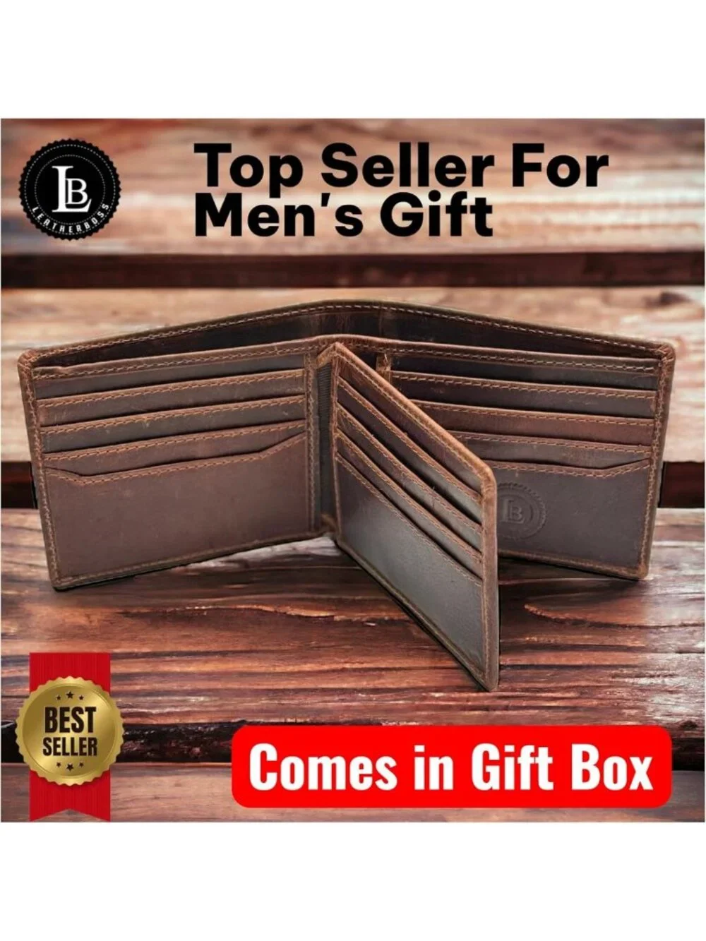 Vintage Leather RFID Slim Bifold Wallet for Men - Classic Brown Credit Card